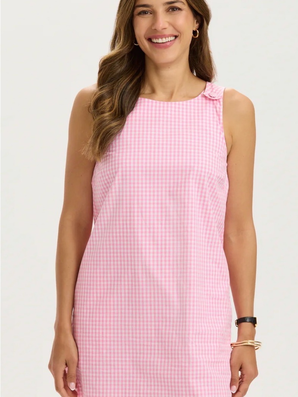 Renwick Sport, NWTs Pink Gingham Sleeveless Shift Dress size small - Picture 4 of 6